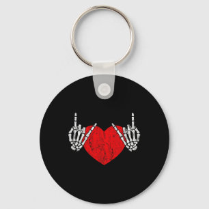 Rock Skeleton Hand Heart Rock And Roll Key Ring