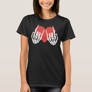 Rock Skeleton Heart The lovers Heart skeleton hand T-Shirt