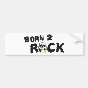 rock skull bumper sticker
