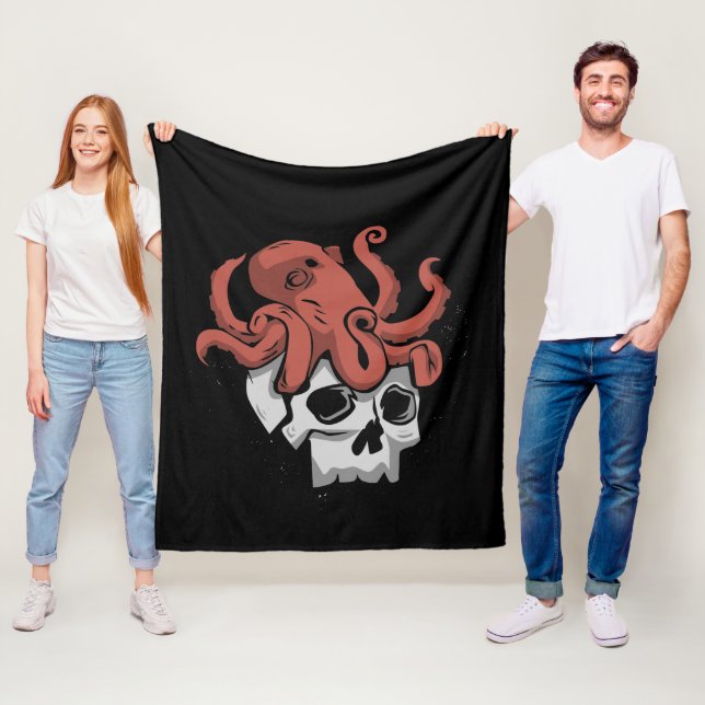 Rock Skull Heavy Metal Fleece Blanket (In Situ)