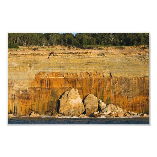 Rock slabs, Pictured Rocks National Lakeshore, MI Photo Print (Front)
