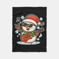 Rock Snowman With Guitar Premium Tri-blend