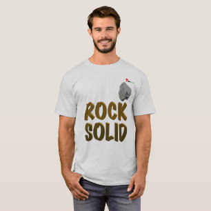 "Rock Solid" T-Shirt Motivational Gold Text & St