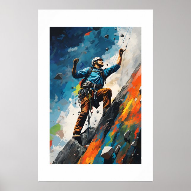 Rock Sport Climbing Wall Climber Paint Poster (Front)