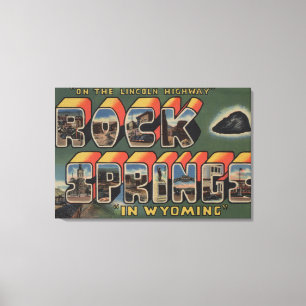 Rock Springs, Wyoming - Large Letter Scenes Canvas Print