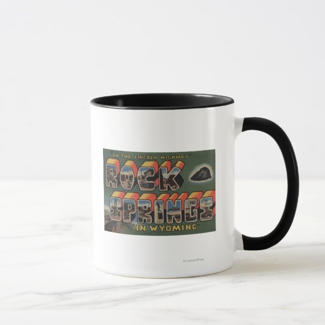 Rock Springs, Wyoming - Large Letter Scenes Mug (Right)