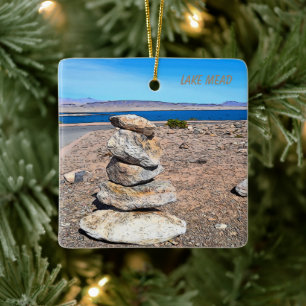 Rock Stacking Ceramic Ornament