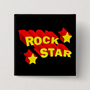 Rock Star 15 Cm Square Badge