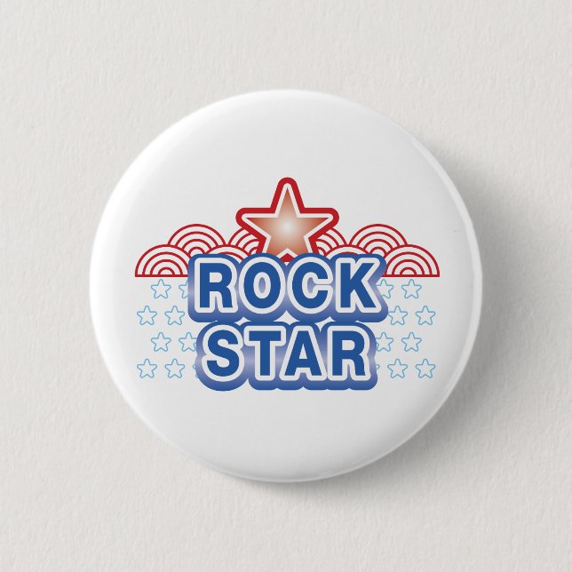 Rock Star 6 Cm Round Badge (Front)