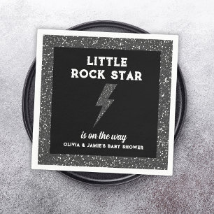 Rock Star Baby Shower Black Rock And Roll Napkin