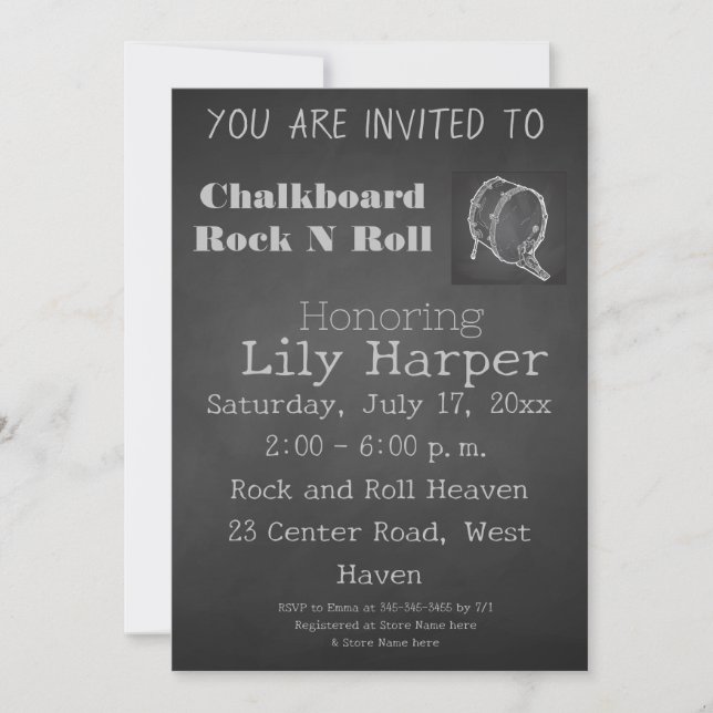 Rock Star Baby Shower Invitation (Front)