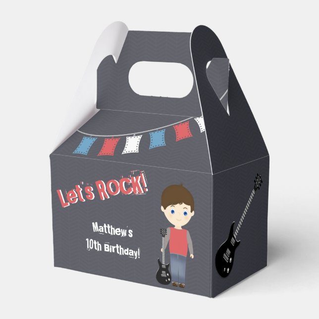 Rock Star Birthday Boy Favour Box (Front Side)