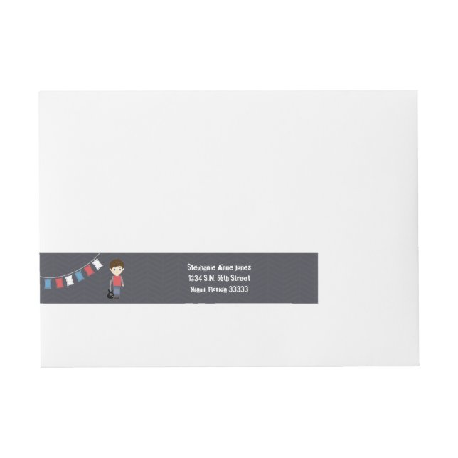 Rock Star Birthday Boy Wraparound Address Label (Front)