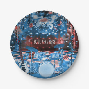 ROCK STAR Birthday Musical Dance Party Paper Plate