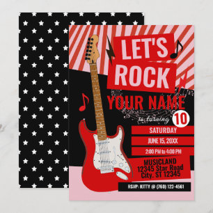 Rock Star Birthday Party Invitation
