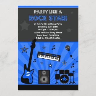 Rock Star Birthday Party Invitation