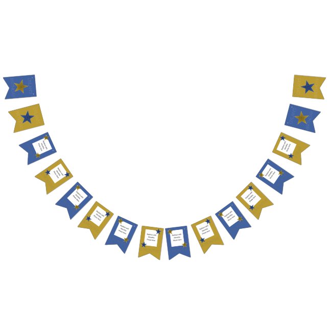 Rock Star Birthday Party Month Banner Blue Gold (All)