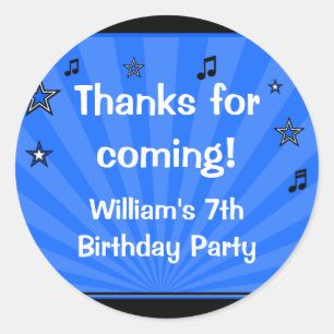 Rock Star Birthday Party Sticker