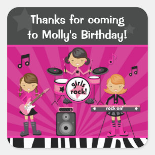 Rock Star Birthday Party Sticker