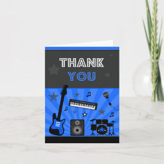 Rock Star Birthday Party Thank You Card