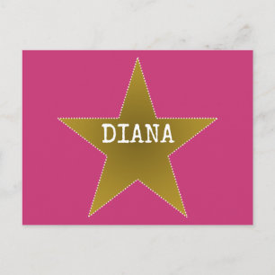 Rock Star Birthday Thank You Postcard Pink Gold