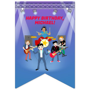 Rock Star Boy Band Birthday Party Bunting