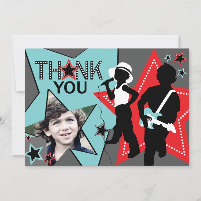 Rock Star Boy Band Thank You Aqua Red Card (Front)