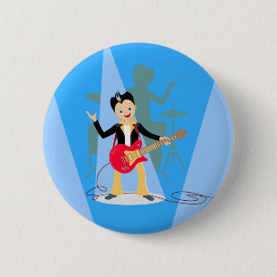 Rock Star Boy birthday party 6 Cm Round Badge
