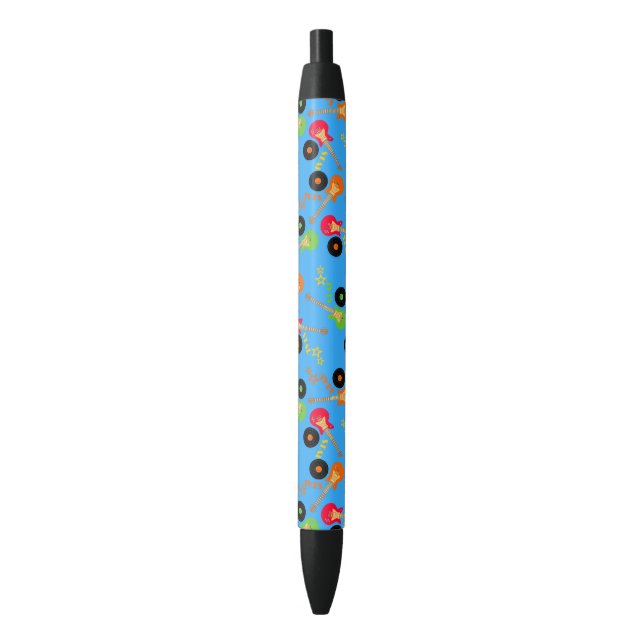 Rock Star Boy birthday party Black Ink Pen (Front Vertical)