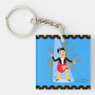Rock Star Boy birthday party Key Ring