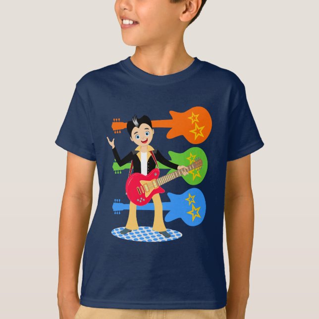 Rock Star Boy birthday party T-Shirt (Front)