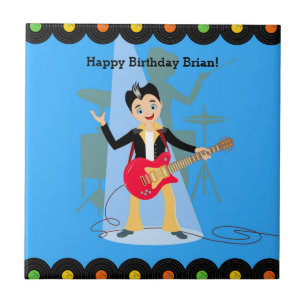 Rock Star Boy birthday party Tile