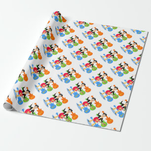 Rock star boy with guitar wrapping paper