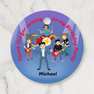 Rock Star Boys Band Birthday Party Favour Tags