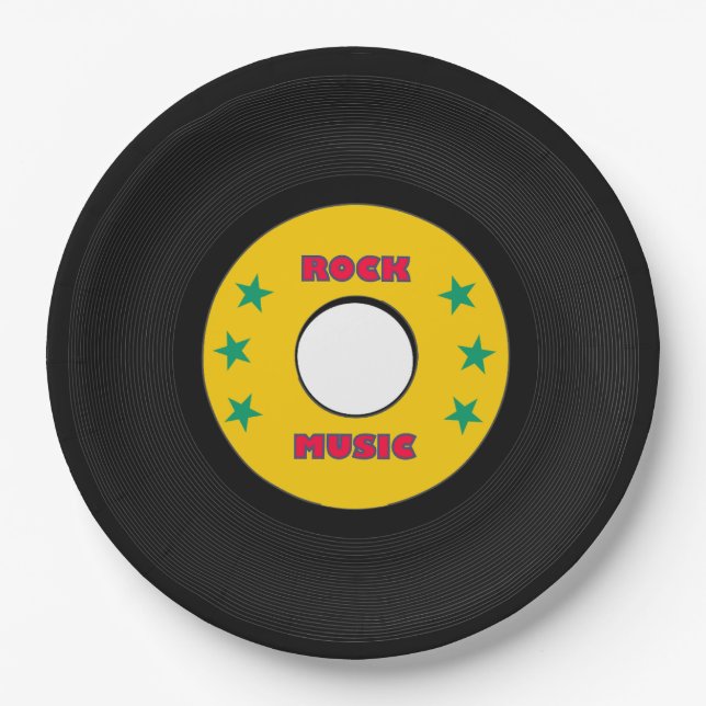 Rock Star Boys Band Birthday Party Paper Plate (Front)