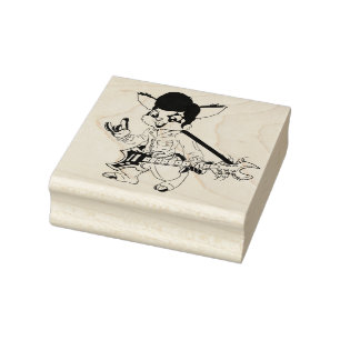 Rock Star Bunny Rabbit   Easter Holidays Rubber Stamp