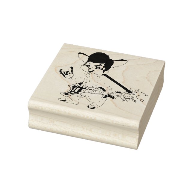 Rock Star Bunny Rabbit | Easter Holidays Rubber Stamp (Stamp)