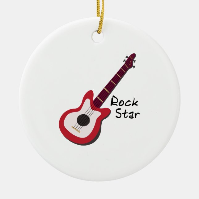 Rock Star Ceramic Tree Decoration (Front)