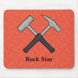 Rock Star! Crossed Geology Hammers Mouse Mat