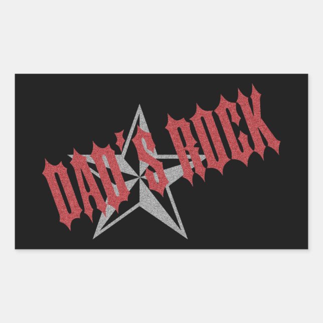 Rock Star Dad ~ Father's Day Rectangular Sticker (Front)