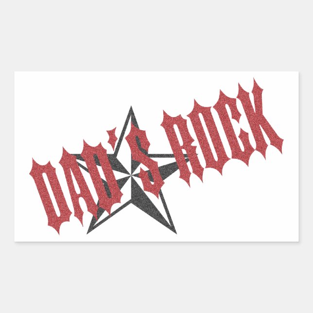 Rock Star Dad ~ Father's Day Rectangular Sticker (Front)
