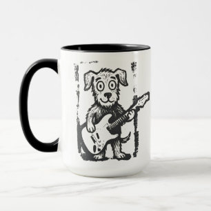 Rock Star Dog Mug, Vintage Y2K Puppy Coffee Mug