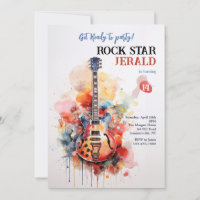 Rock Star Electric Guitar Invitation