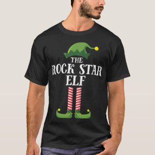 Rock Star Elf Matching Family Christmas Party T-Shirt