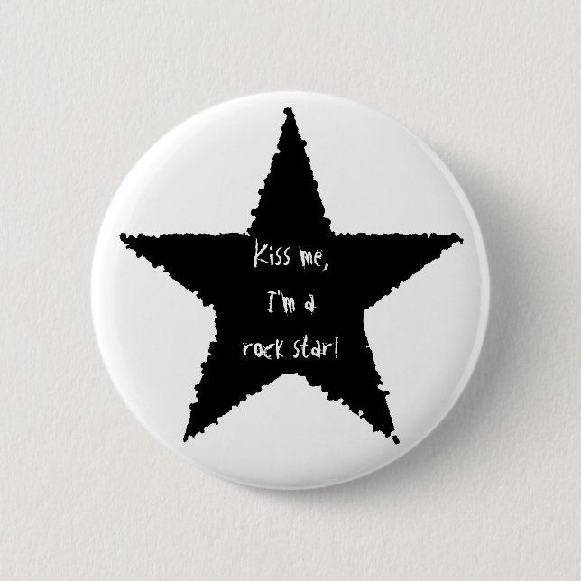 Rock star fun 6 cm round badge (Front)
