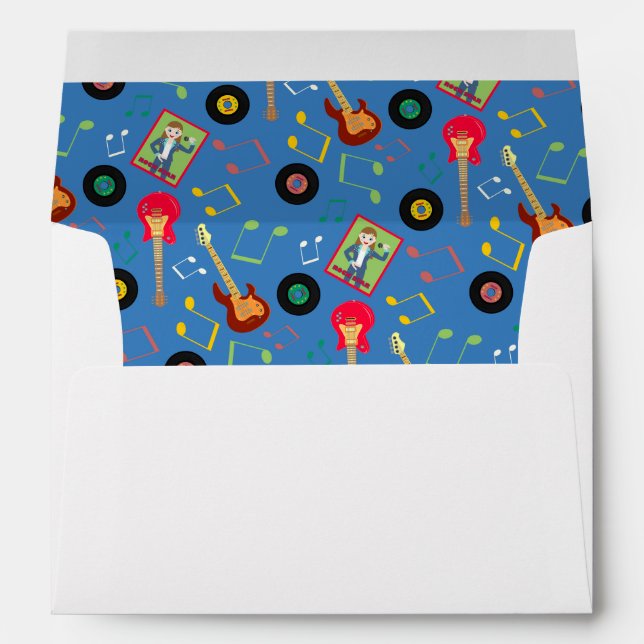 Rock Star Girl Band Birthday Party Envelope (Back (Bottom))
