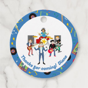Rock Star Girl Band Birthday Party Favour Tags