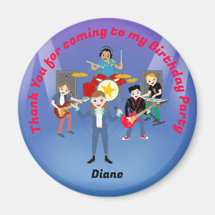 Rock Star Girl Band Birthday Party Magnet