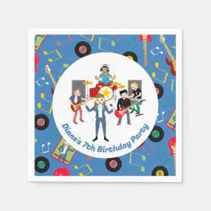 Rock Star Girl Band Birthday Party Napkin