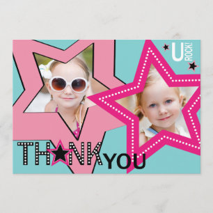 Rock Star Girl Band Thank You Aqua Pink